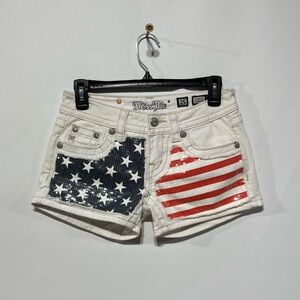 Miss Me Signature Jean Shorts Women's Star-Spangled White, Red, Blue Size 25